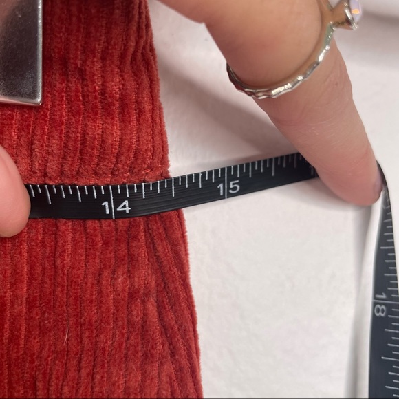 Forever 21 Skirt Womens Size Small Red Orange Corduroy Zip Up Retro Style Short - Picture 7 of 8